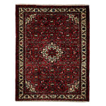 Persian Wool Carpet Hand-Knotted with Intricately Medallion Design Red Garden