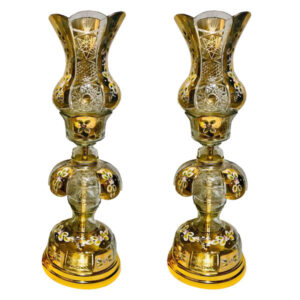 Persian Golden Crystal Candlesticks Holder