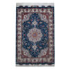 Persian Wool Carpet Hand-Knotted with Medallion Design Navy Blue - Tabriz