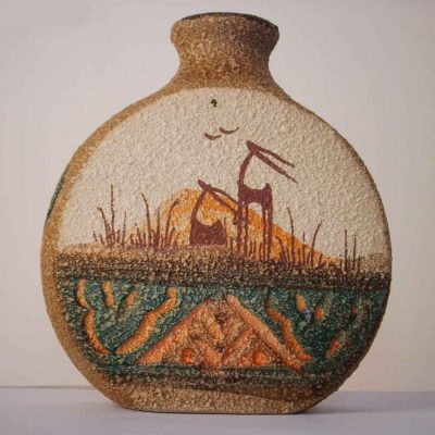 Mini Flower Pottery Vase with Art Motif, Suitable for Decor & Gift