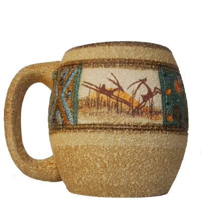 Persian Iznik Pottery Mug – Handcrafted Model Deer