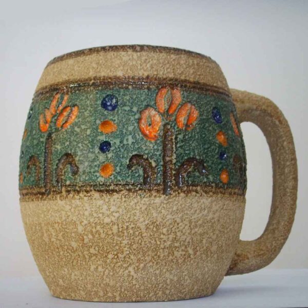 Persian Iznik Pottery Mug Model Deer