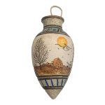 Handcrafted Decorative Persian Pottery Vase with Art Motif Sunrise