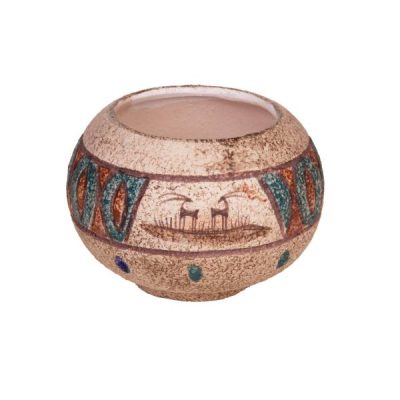 Handcrafted Decorative Persian Pottery Vase with Art Motif Nature