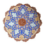 Decorative Copper Plate Hand-Painted with Persian Minakari Enamel Angel