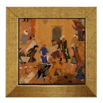 Decorative Persian Framed Tile - Shahnameh Inspired: Dimond