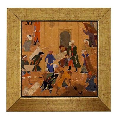 Decorative Persian Framed Tile – Shahnameh Inspired: Dimond