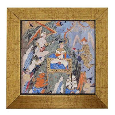 Decorative Persian Framed Tile – Shahnameh Inspired: Angels