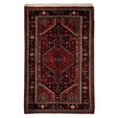 Persian Wool Carpet Hand-Knotted with Intricately Tribal Design Navy Blue