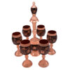 Set of Ghalamzani Copper Persian Pitcher & Cups