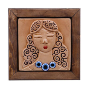 Persian Pottery wall Art Frame Model Curly Girl