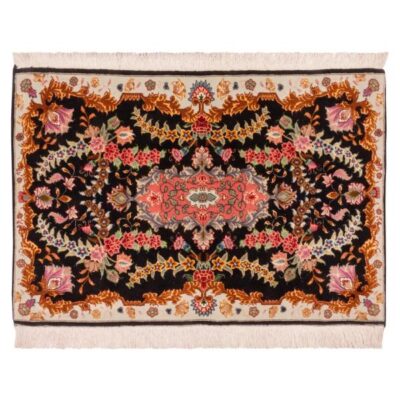 Persian Silk & Wool Blend Carpet Hand-Knotted with Medallion & Toranj Design – Tabriz