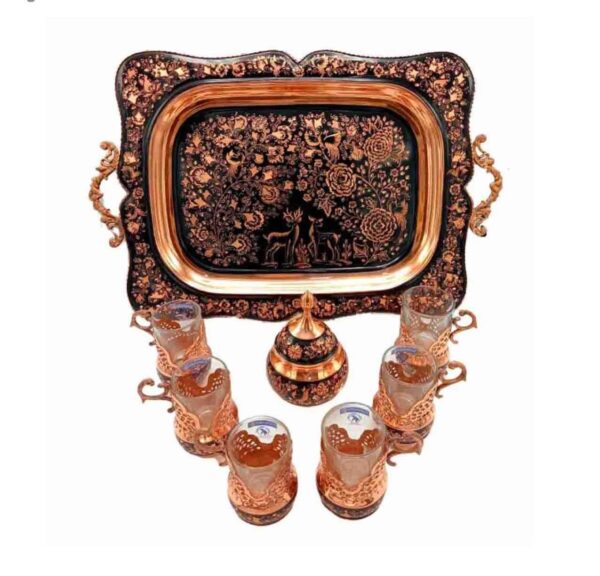 Handcrafted Persian Copper Tea & Coffee Set - Engraved Lux