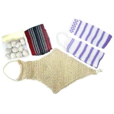 Sefidab – Set of Natural Iranian Roshor Face & Body Mask with Shower Mitt