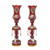 Persian Crystal Luster Lamp Traditional Laleh Shaped Shah Abbasi Red