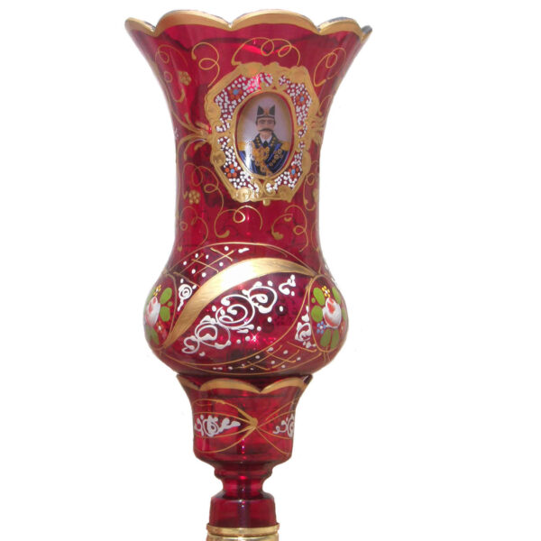 Shah Abbasi Red Crystal Candlesticks Holder