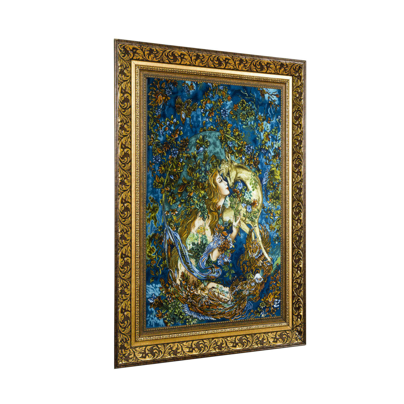 Hand-Knotted Persian Wall Hanging Rug from Tabriz Depicting Tamanaye Navazesh