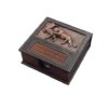Desk Memo Note Paper Holder Wood and Leather Model Achaemenid Lions
