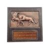 Desk Memo Note Paper Holder Wood and Leather Model Achaemenid Lions
