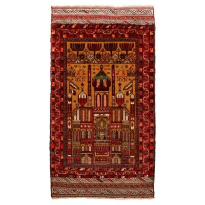 Authentic Persian Prayer Rug Hand-Knotted & Luxurious Sajada Mosque