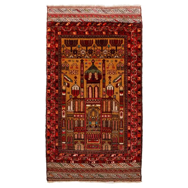 Authentic Persian Prayer Rug Hand-Knotted & Luxurious Sajada Mosque