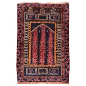 Authentic Persian Prayer Rug Hand-Knotted & Luxurious Sajada