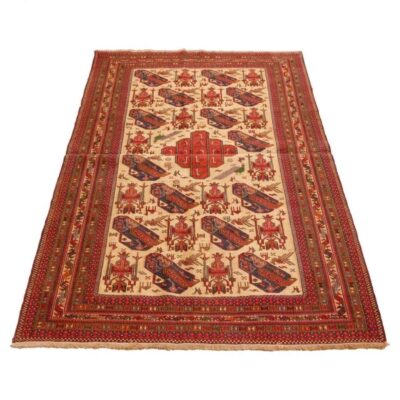 Vintage Persian Kilim Wool Rug Handwoven in Sirjan Orange
