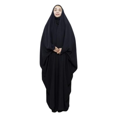 Islamic Arabic Black Chador Abaya Hejab for Women and Praying – Crepe Fabric