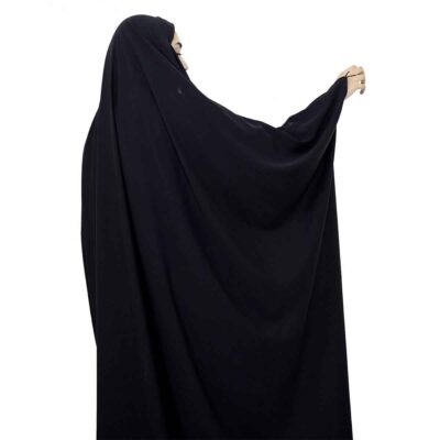 Islamic Arabic Black Chador Abaya Hejab for Women and Praying – Crepe Fabric