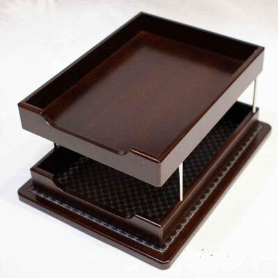 Wooden Ten Piece Office Desk Set Brown