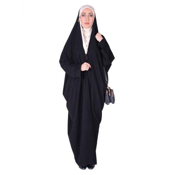 Islamic Arabic Black Chador Abaya Hejab with Sleeves for Women and Praying - Emirati