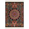 Persian Silk Carpet Hand-Knotted with Black Background - Qom