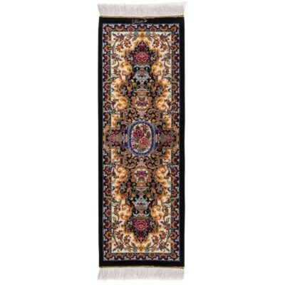 Hand-Knotted Persian Carpet Theme Silk Tablecloth Golden Garden