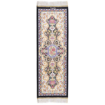 Hand-Knotted Persian Carpet Theme Silk Tablecloth Golden Garden