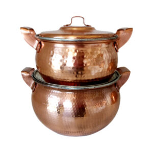 Persian Copper Stock Pot – Traditional Hammered Cooking 4 Piece Set