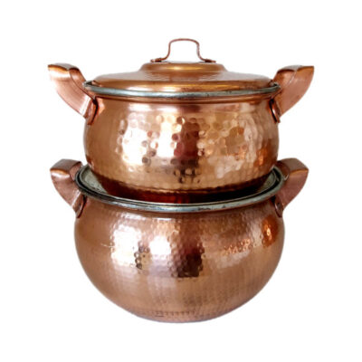 Persian Copper Stock Pot – Traditional Hammered Cooking 4 Piece Set