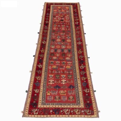 Vintage Persian Wool Kilim Rug Runner Handwoven in Sirjan