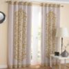 Printed Velvet Persian Eyelet Curtain – Golden Motifs