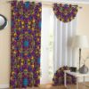 Printed Velvet Eyelet Curtain – Flower Design