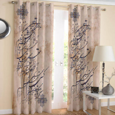 Printed Velvet Persian Eyelet Curtain – Calligraphy Shehr