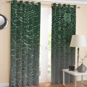 Iranian Curtain Model dark Green Calligraphy