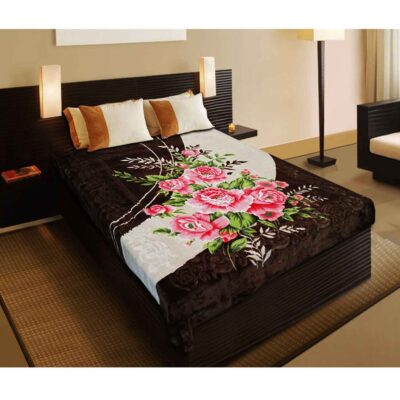 Golbaft Iranian Double Bed Blanket Pink Rose
