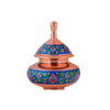 Handcrafted Persian Copper Sugar Bowl with Lid - Minakari Enameled Barman