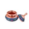 Handcrafted Persian Copper Sugar Bowl with Lid - Minakari Enameled Barman