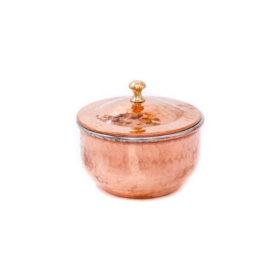 Handcrafted Persian Copper Sugar Bowl with – Hammered Chestnut
