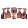 Set of 6 Handcrafted Persian Copper Wine Glass Stemware - Hammered Model Jaam
