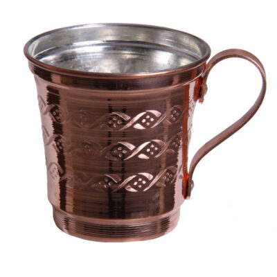 Persian Copper Cup – Handcrafted with Handle for Cold Drinks – Hammered Mess