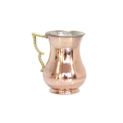 Persian Copper Cup – Handcrafted with Handle for Cold Drinks – Hammered Wing
