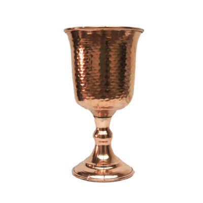 Handcrafted Persian Copper Wine Glass Stemware – Hammered Model Jaam