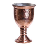 Handcrafted Persian Copper Wine Glass Stemware - Hammered Model Zanjani